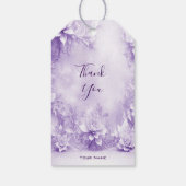 Paarse Witte Bloemen Gift Label Cadeaulabel (Achterkant)