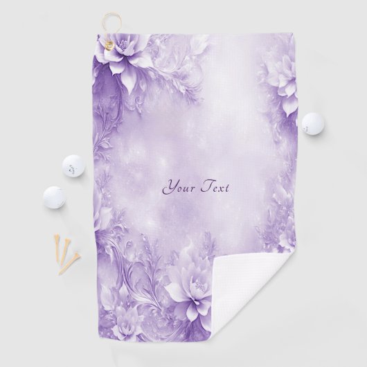 Paarse witte bloemen golfhanddoek (Insitu)