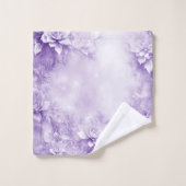 Paarse witte bloemen handdoek set (Wasdoekje)