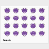 Paarse witte bloemen hart dank u bruiloft sticker (Vel)