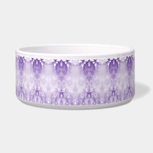 Paarse Witte Bloemen Keramische Pet Bowl Voerbakje