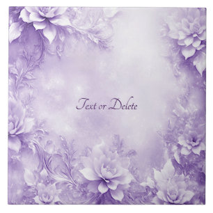 Paarse Witte Bloemen Keramische Tegel Tegeltje