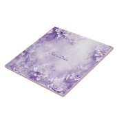 Paarse Witte Bloemen Keramische Tegel Tegeltje (Zijkant)