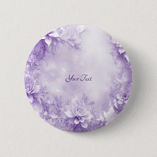 Paarse Witte Bloemen Knop Ronde Button 5,7 Cm