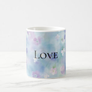 Paarse witte bloemen liefde Koffiemok