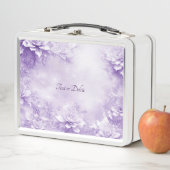 Paarse Witte Bloemen Lunchbox (In situ)