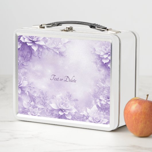 Paarse Witte Bloemen Lunchbox (In situ)