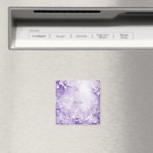 Paarse witte bloemen magneet (Insitu (Vaatwasser))