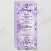 Paarse Witte Bloemen Menu (Voorkant / Achterkant)