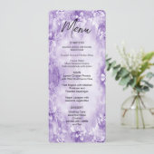 Paarse witte bloemen menu (Staand voorkant)
