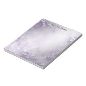 Paarse witte bloemen Notitieblok (Linkerzijde)