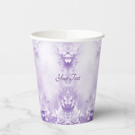 Paarse witte bloemen papieren bekers (Links)