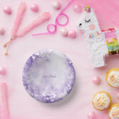 Paarse Witte Bloemen Papieren Kommen (Feest)