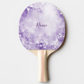 Paarse witte bloemen Ping Pong Paddle Tafeltennisbatje (Achterkant)