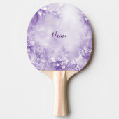 Paarse witte bloemen Ping Pong Paddle Tafeltennisbatje (Voorkant)