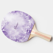 Paarse witte bloemen Ping Pong Paddle Tafeltennisbatje (Zijkant)