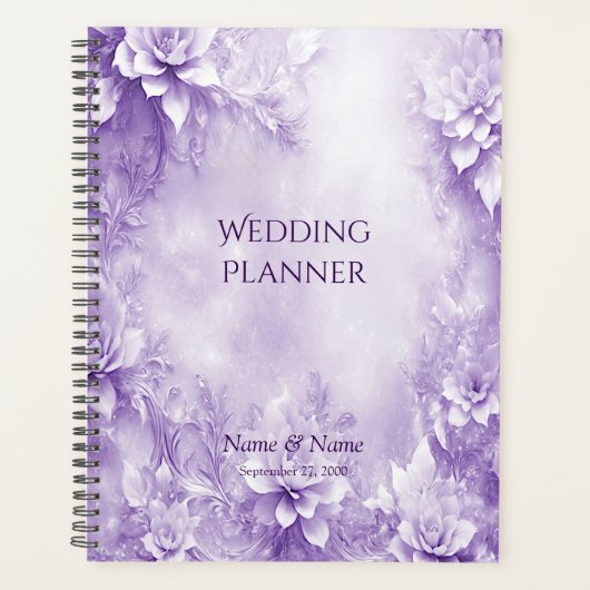 Paarse witte bloemen planner (Voorkant)