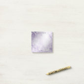 Paarse witte bloemen Post it Notes (Op bureau)