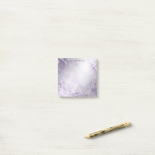 Paarse witte bloemen Post it Notes (Op bureau)