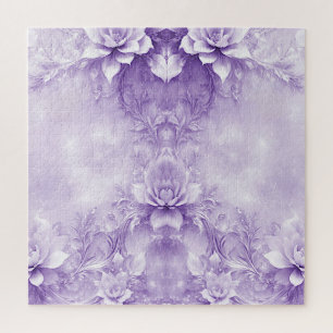 Paarse witte bloemen puzzel