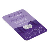 Paarse Witte Bloemen Save Date Magnet Magneet (Rechterzijde)