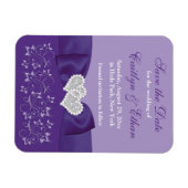 Paarse Witte Bloemen Save Date Magnet Magneet (Horizontaal)