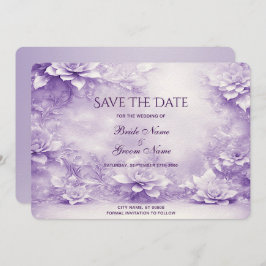 Paarse Witte Bloemen Save The Date