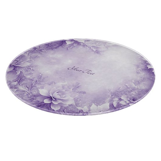 Paarse witte bloemen snijplank (Hoek)