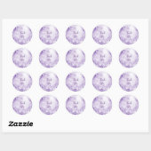 Paarse witte bloemen Sticker (Vel)