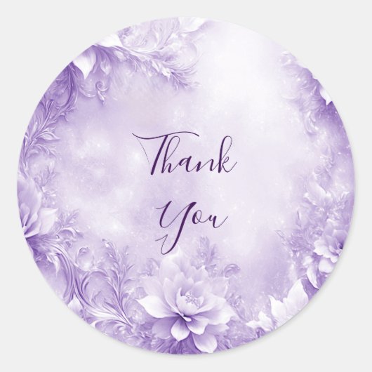 Paarse witte bloemen Sticker (Voorkant)