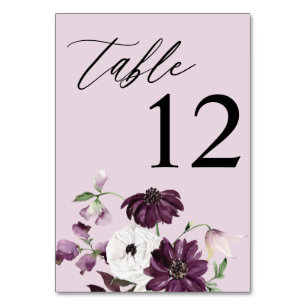 Paarse & Witte Bloemen Tafelnummer - Lavendel