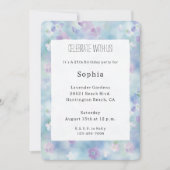  Paarse witte bloemen verjaardag Kaart (Voorkant)