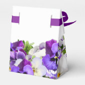 Paarse witte bloemen verjaardag naam Dank je Bedankdoosjes (Achterkant)