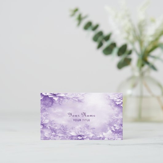 Paarse witte bloemen Visitekaartje (Staand voorkant)
