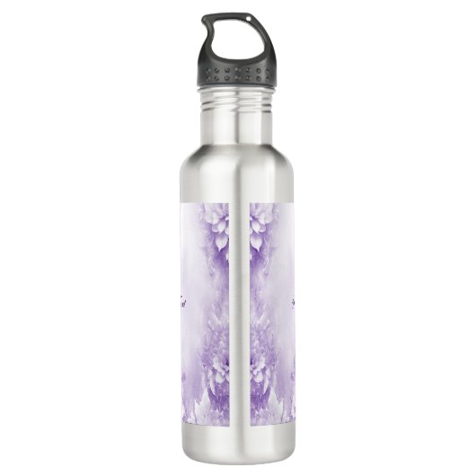 Paarse witte bloemen waterfles waterfles  (Achterkant)