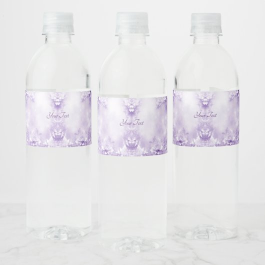 Paarse Witte Bloemen Waterflesetiket Waterfles Etiket (Flessen)
