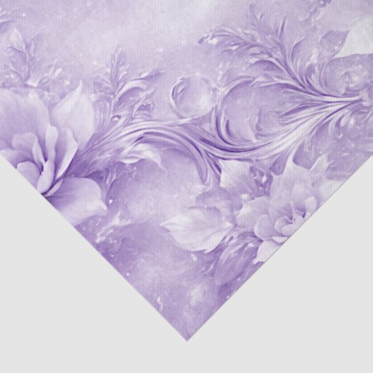 Paarse Witte Bloemen Weefselpapier Tissuepapier (Detail)