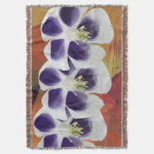 Paarse & Witte bloemen Worpdeken Deken (Voorkant Verticaal)