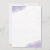 Paarse witte bloemenbruiloft uitnodiging (Achterkant)