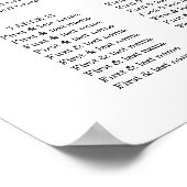 Paarse & witte bloemenbruiloft zitgrafiek poster (Hoek)