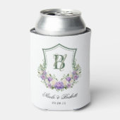 Paarse witte bloemenkam bruiloft koeler (Blikje Voorkant)