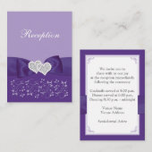 Paarse, witte bloemenontvangst Kaart (Voorkant / Achterkant)