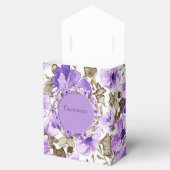  Paarse & Witte Bloementent Favor Box Bedankdoosjes (Geopend)