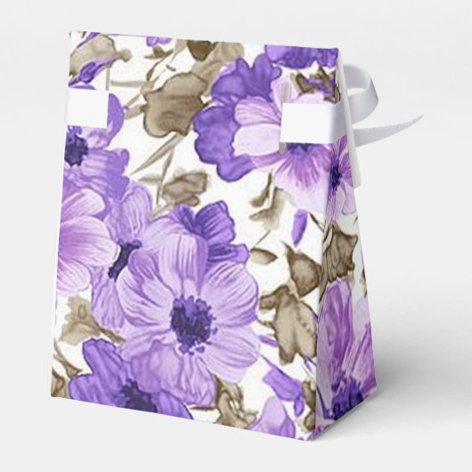  Paarse & Witte Bloementent Favor Box Bedankdoosjes (Achterkant)
