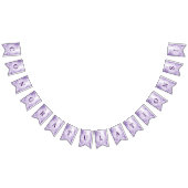 Paarse witte bloemenvlag vlaggetjes (Alle)