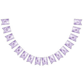 Paarse witte bloemenvlag vlaggetjes