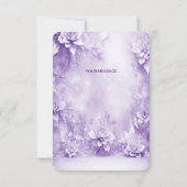 Paarse witte bloemetjes dank je wel kaart (Achterkant)