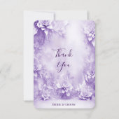 Paarse witte bloemetjes dank je wel kaart (Voorkant)