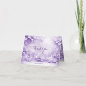 Paarse witte bloemetjes dank je wel kaart (Voorkant)