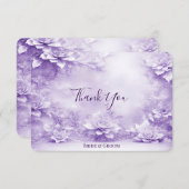Paarse witte bloemetjes dank je wel kaart (Voorkant / Achterkant)